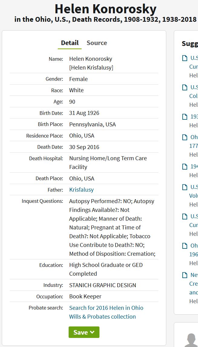 death record